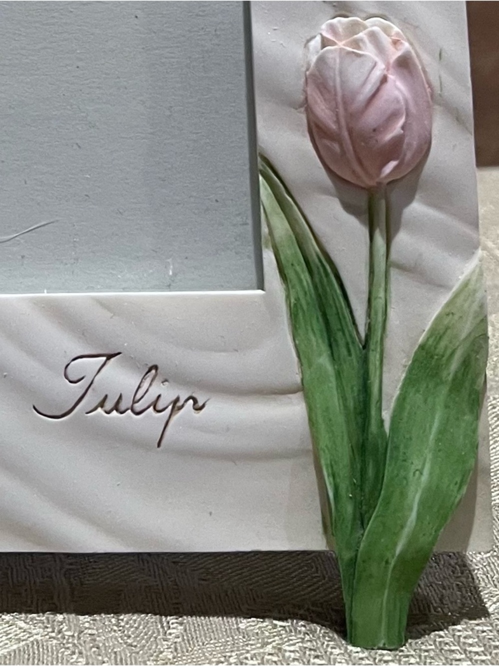 Hand-Painted Pink Tulip Picture Frame - Picture 3 of 6